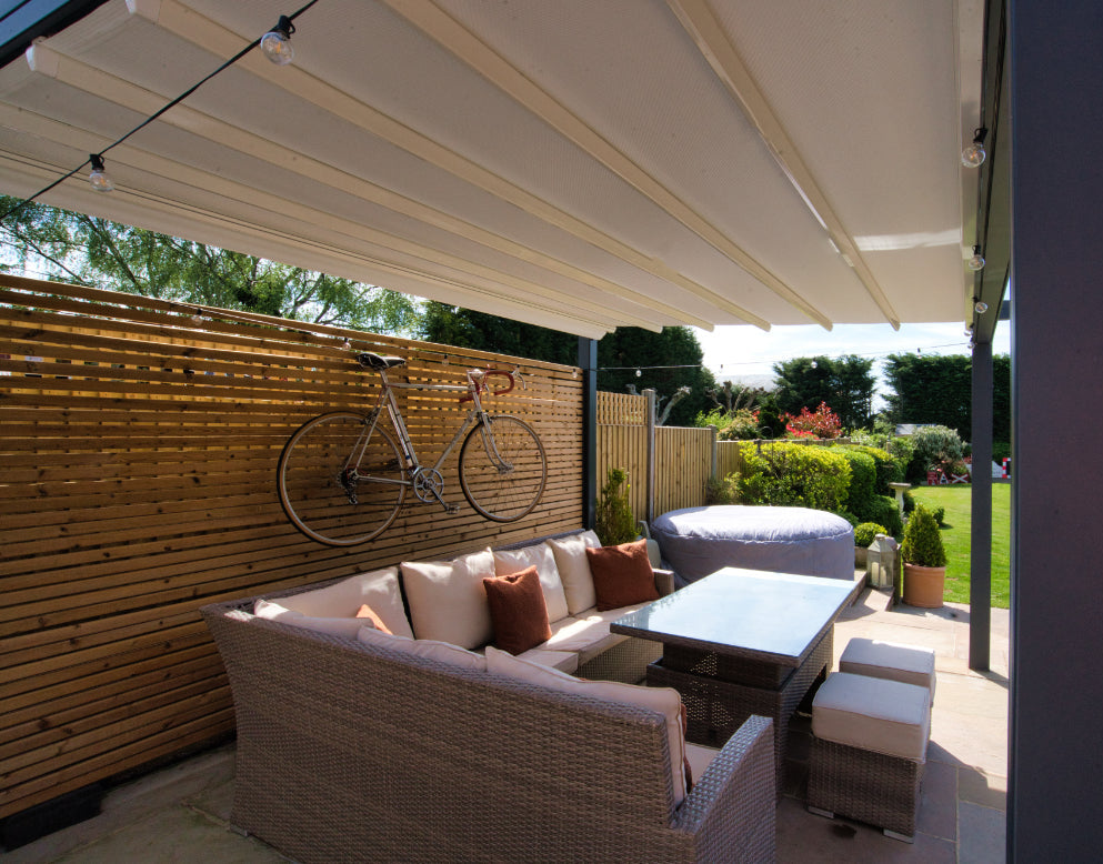 deponti verdeca aluminium folding roof veranda product exterior view — view 9
