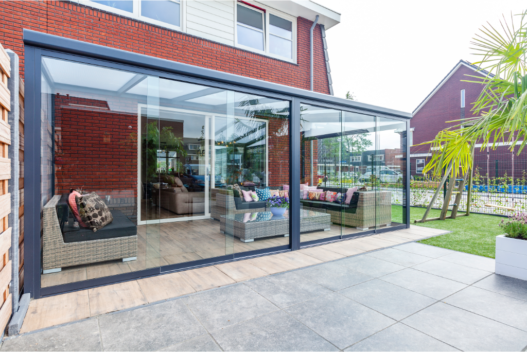 deponti nebbiolo aluminium veranda product exterior view — view 2