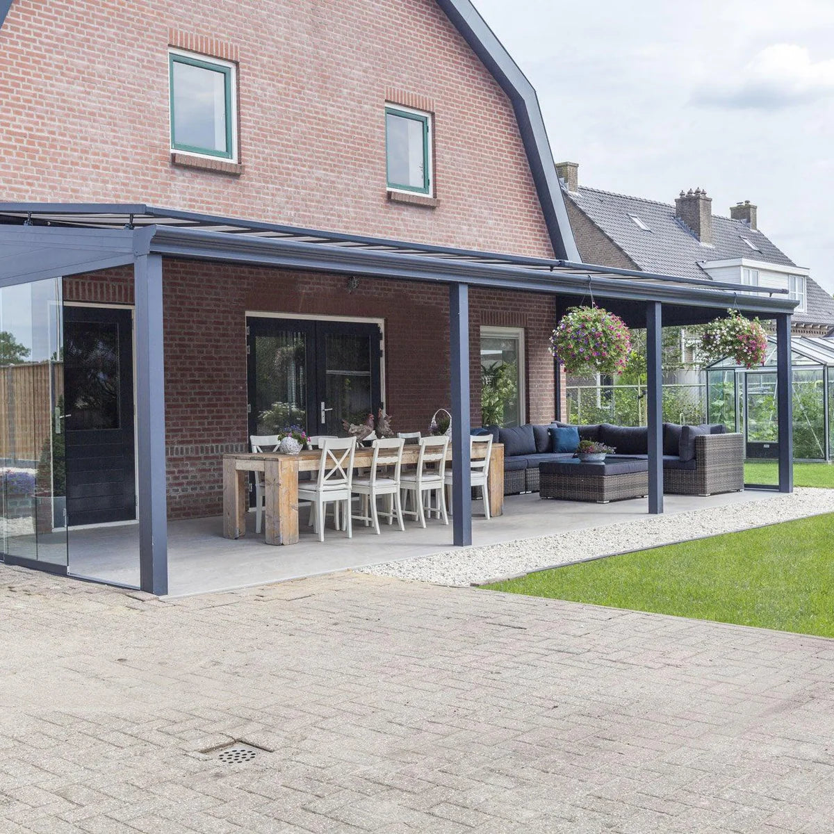 deponti pigato plus aluminium veranda product exterior view