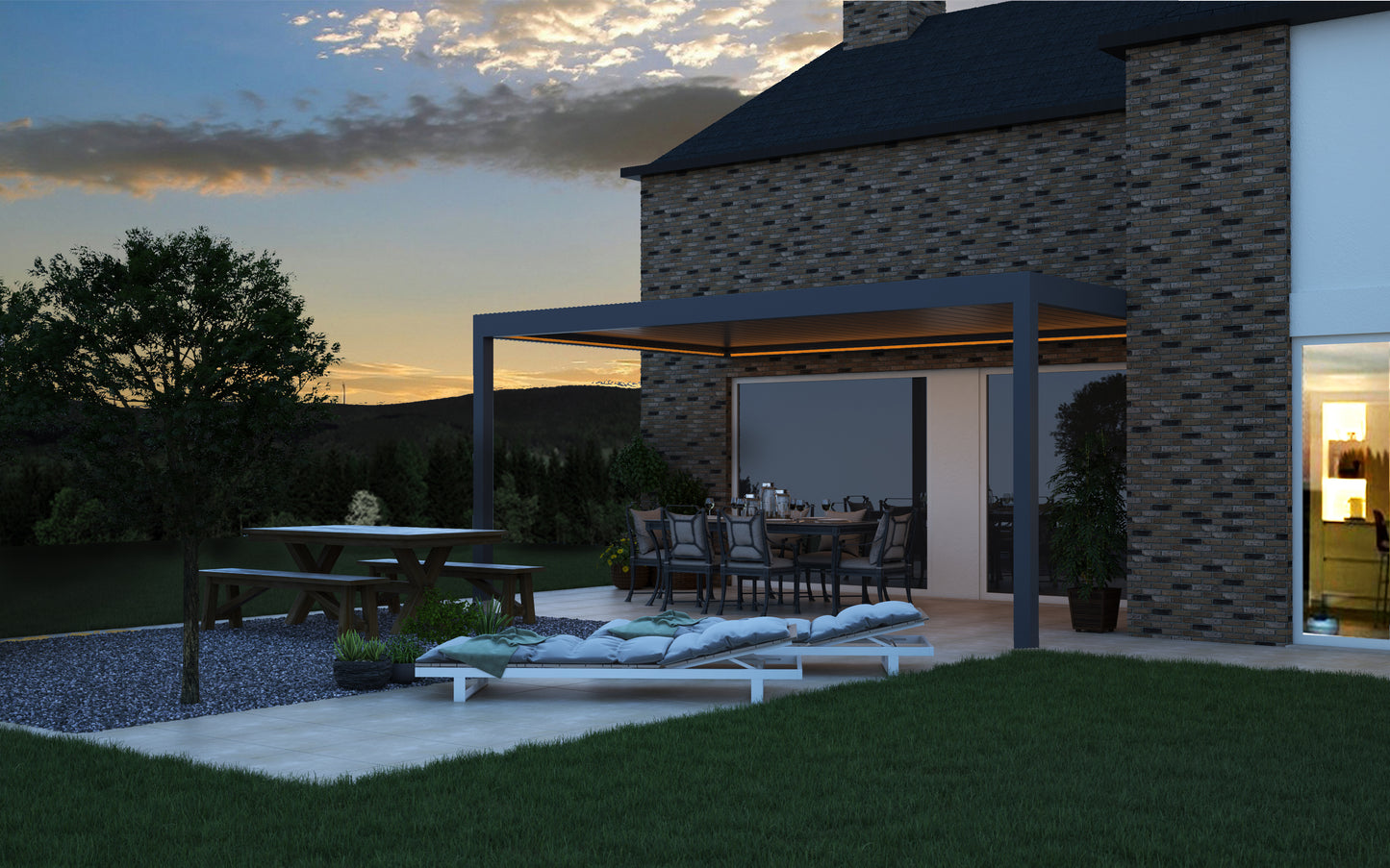 deponti pinela aluminium motorised pergola product exterior view — view 9