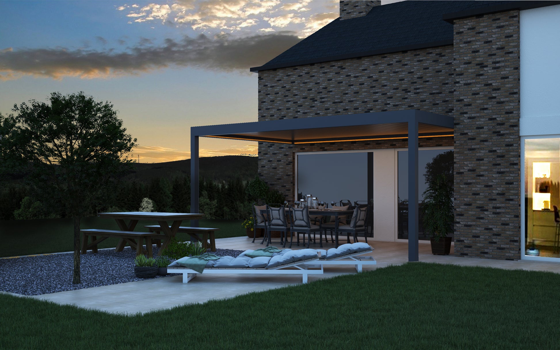 deponti pinela aluminium motorised pergola product exterior view — view 9