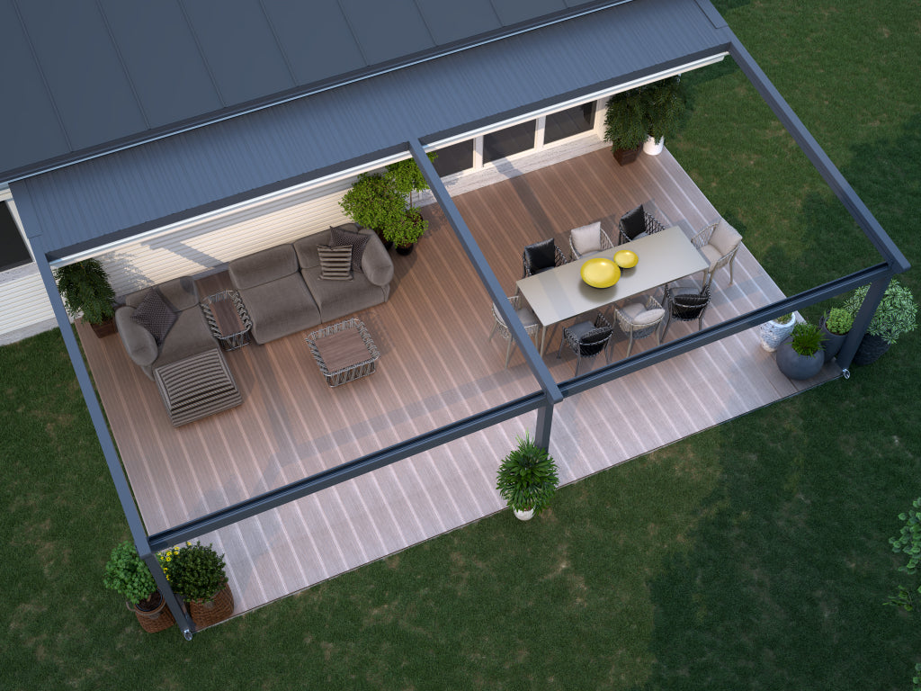 deponti verdeca aluminium folding roof veranda product exterior view — view 7