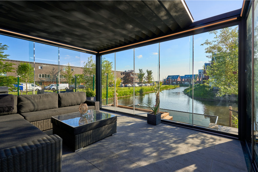 fiano glass sliding door sets product exterior view — view 3