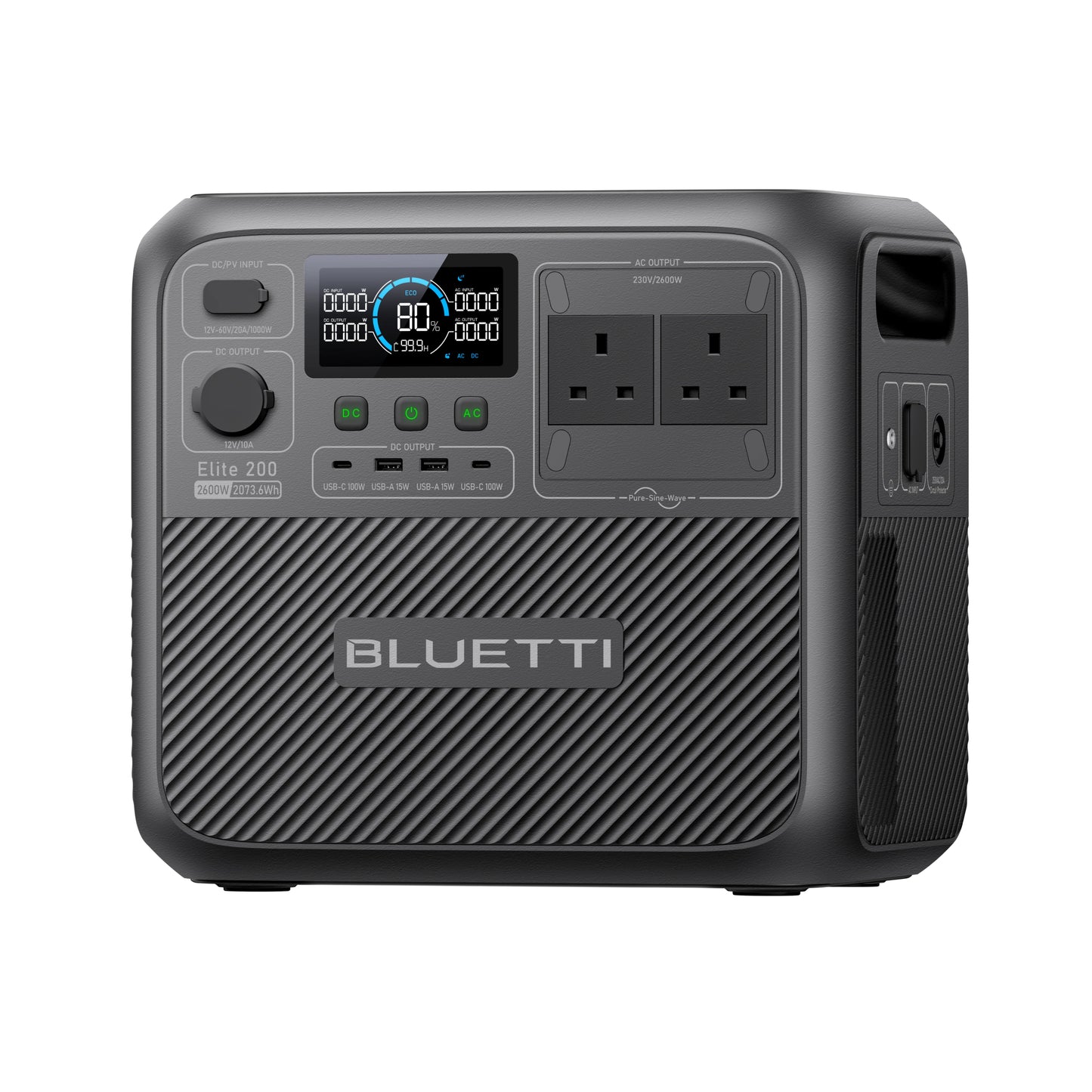 bluetti elite 200 v2 portable power station product exterior view — view 3
