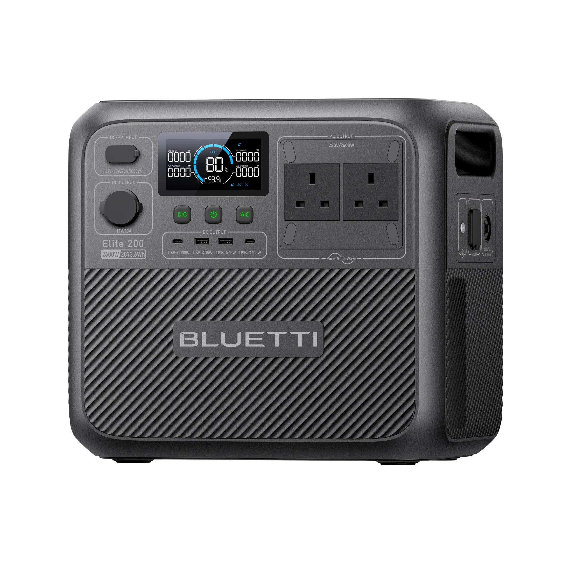 bluetti elite 200 v2 portable power station product exterior view — view 3
