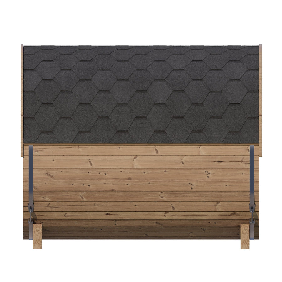 Barrel Sauna Ergo 220 — Thermowood Garden Sauna for Groups, 2.2m — thermowood — side view 2