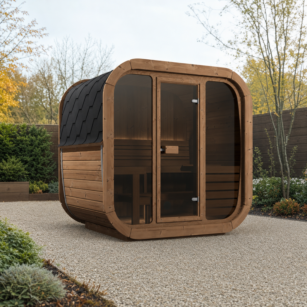 Cube Sauna Icon 160 — 2–3 Person Thermowood Garden Sauna, Compact Design, 1.6m