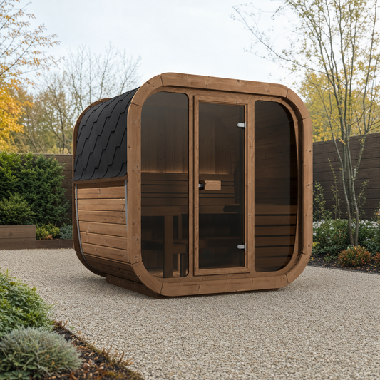 Cube Sauna Icon 160 — 2–3 Person Thermowood Garden Sauna, Compact Design, 1.6m