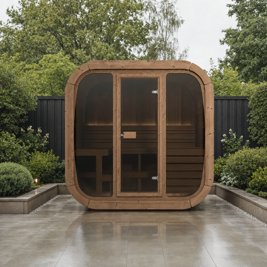 Cube Sauna Icon 160 — 2–3 Person Thermowood Garden Sauna, Compact Design, 1.6m