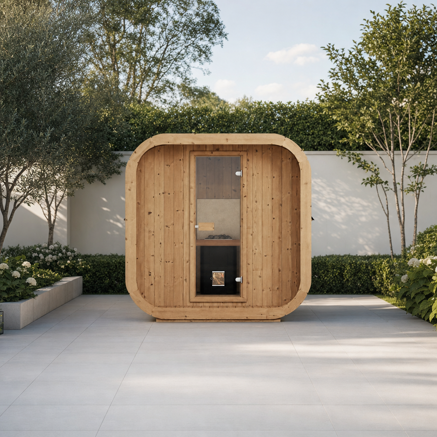Cube Sauna Icon 200 S — 3–4 Person Thermowood Garden Sauna, Standard-Width Design, 2m