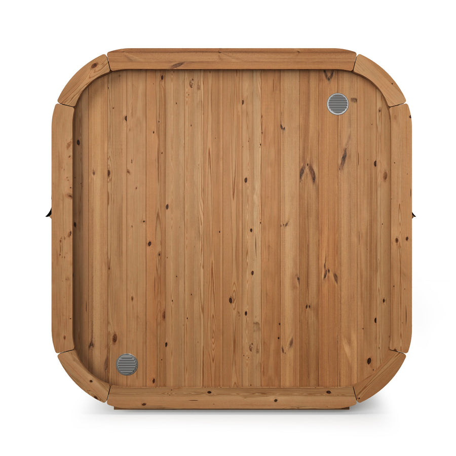 Cube Sauna Icon 125 — 1-2 Person Thermowood Sauna, Front Glass 1.25m — thermowood — back view 1