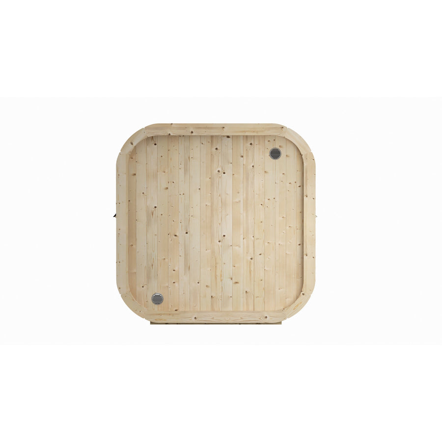 Cube Sauna Icon 200 S — Spruce Sauna for Group Use, 2m — spruce — back view 1