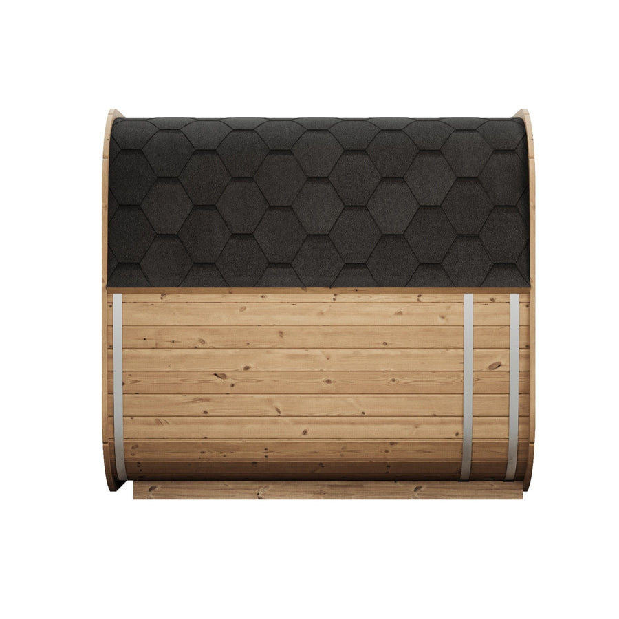 Cube Sauna Icon 200 S — Thermowood Sauna for Group Use, 2m — thermowood — side view 3