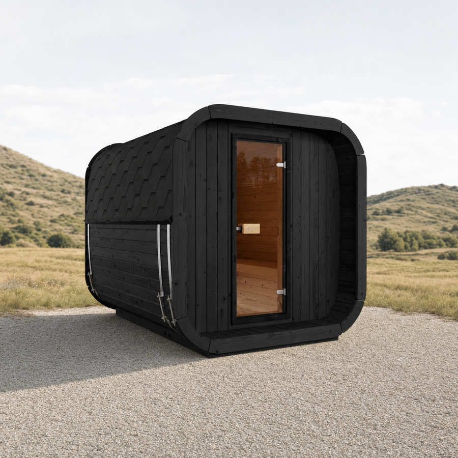 Cube Sauna Icon 250 S — Longest Standard Spruce Cube Sauna, 2.5m — painted option — lifestyle