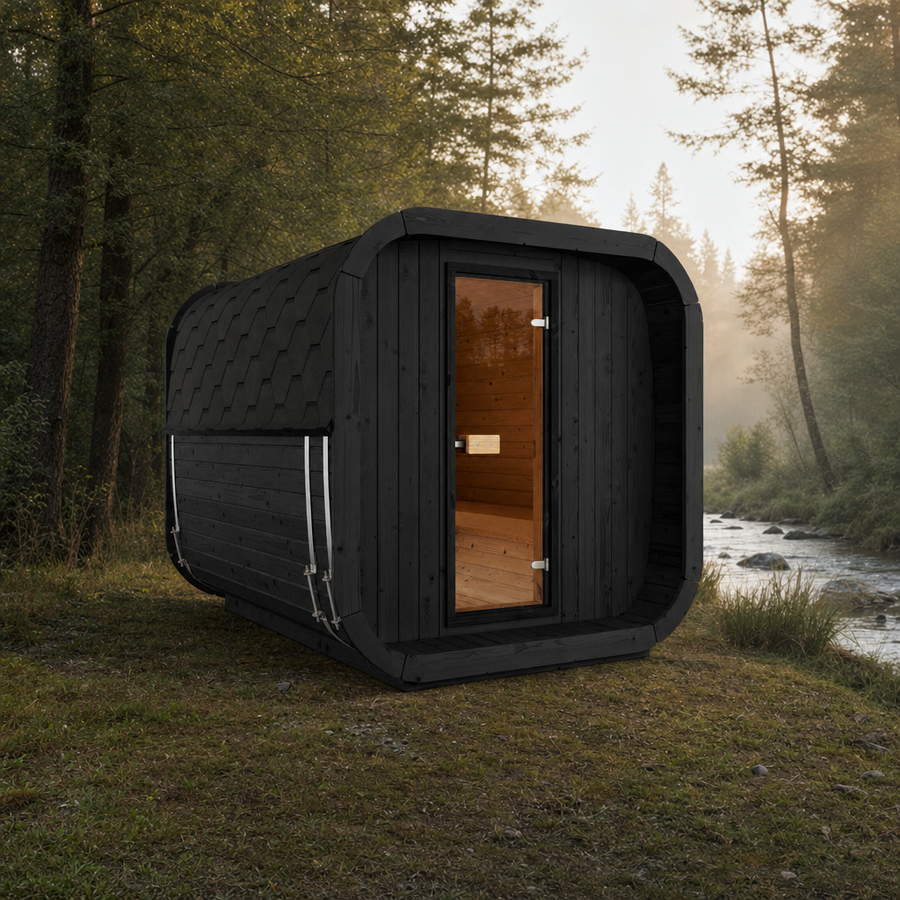 Cube Sauna Icon 250 S — Longest Standard Spruce Cube Sauna, 2.5m — painted option — lifestyle