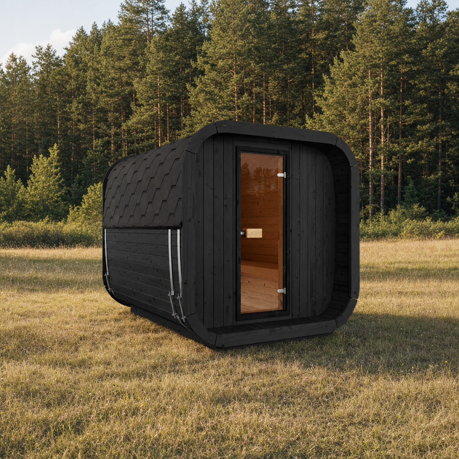 Cube Sauna Icon 250 S — Longest Standard Thermowood Cube, 2.5m — painted option — lifestyle