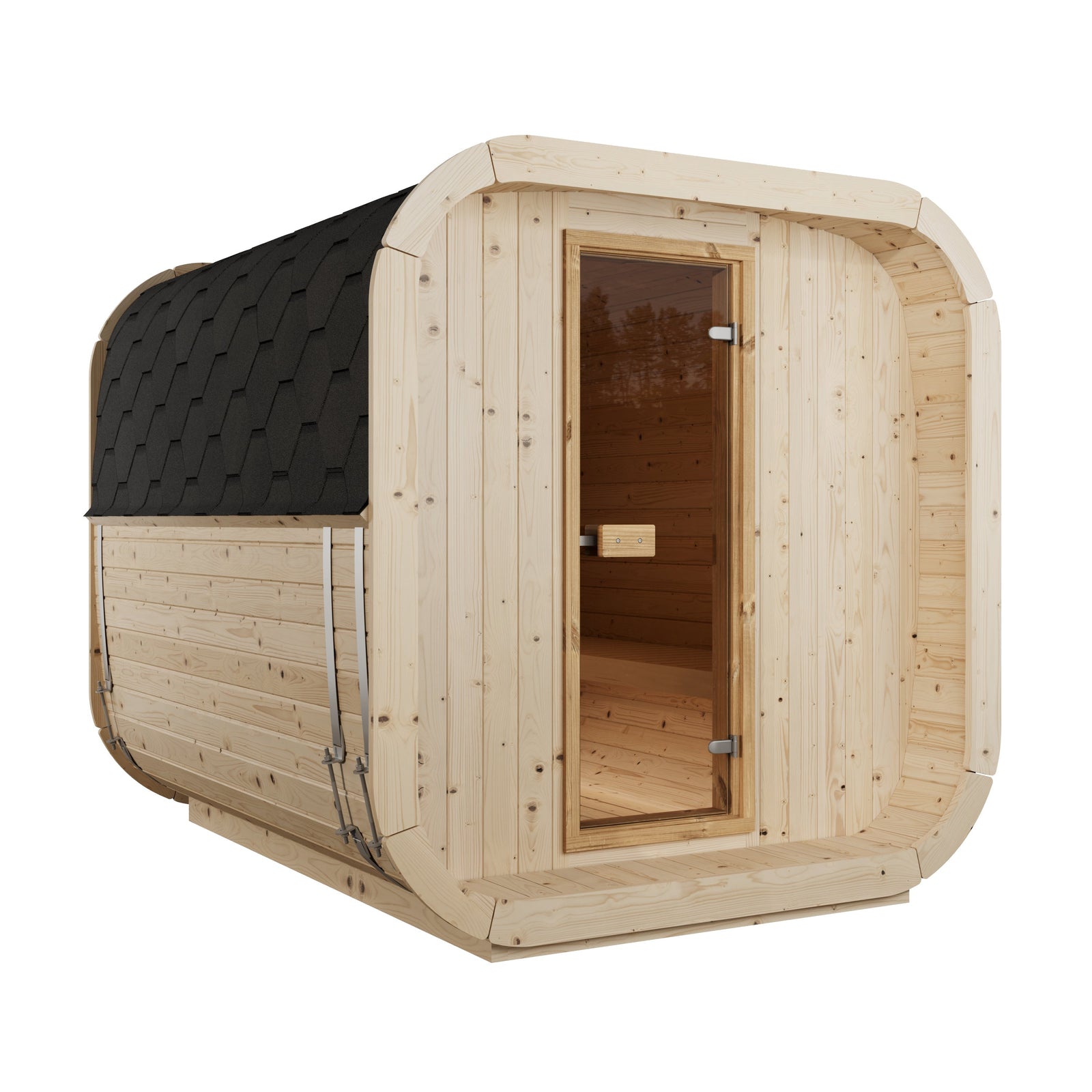 Cube Sauna Icon 250 S — Longest Standard Spruce Cube Sauna, 2.5m — spruce — angle view 1