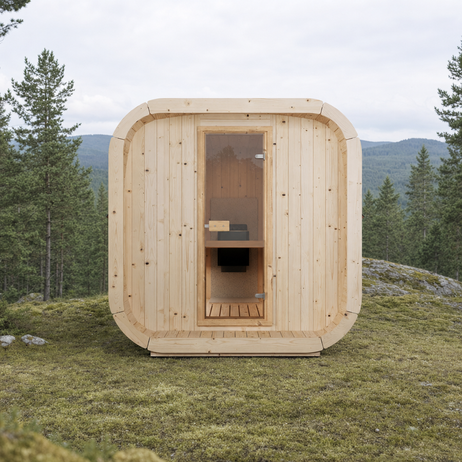 Cube Sauna Icon 250 S — Longest Standard Spruce Cube Sauna, 2.5m — spruce — lifestyle