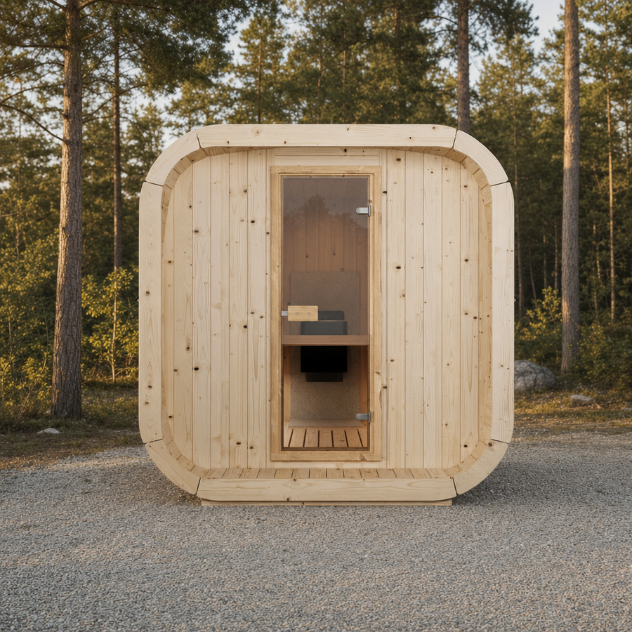 Cube Sauna Icon 250 S — Longest Standard Spruce Cube Sauna, 2.5m — spruce — lifestyle