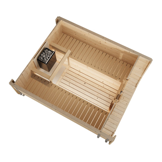Cube Sauna Icon 250 S — Longest Standard Spruce Cube Sauna, 2.5m — spruce — side view 1
