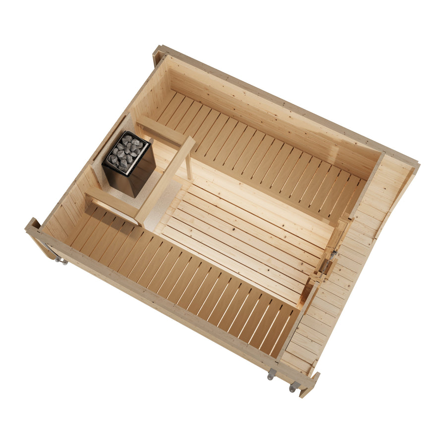 Cube Sauna Icon 250 S — Longest Standard Spruce Cube Sauna, 2.5m — spruce — side view 1