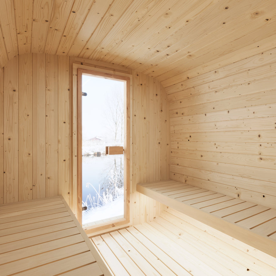 Cube Sauna Icon 250 S — Longest Standard Spruce Cube Sauna, 2.5m — spruce — side view 3
