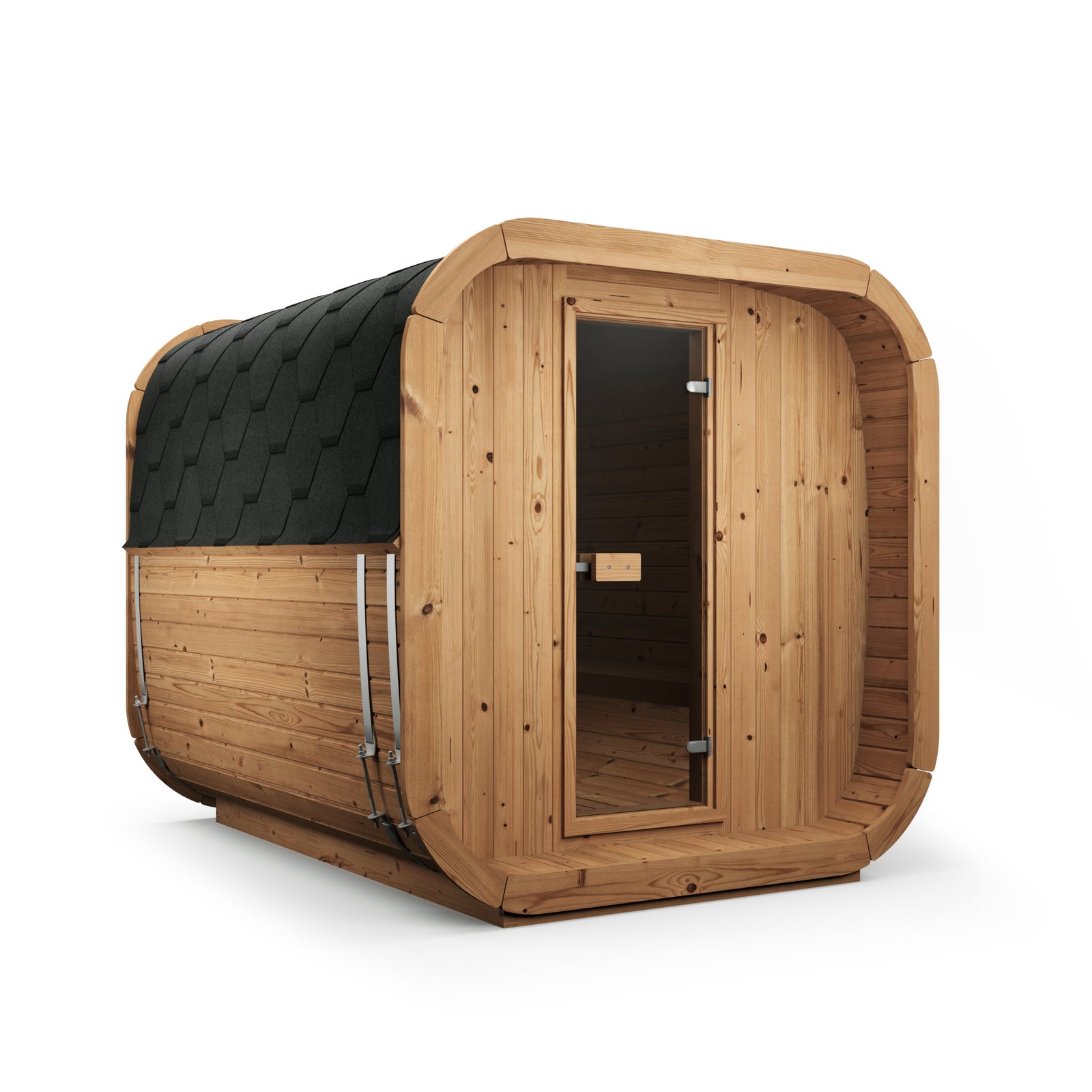 Cube Sauna Icon 250 S — Longest Standard Thermowood Cube, 2.5m — thermowood — angle view 1