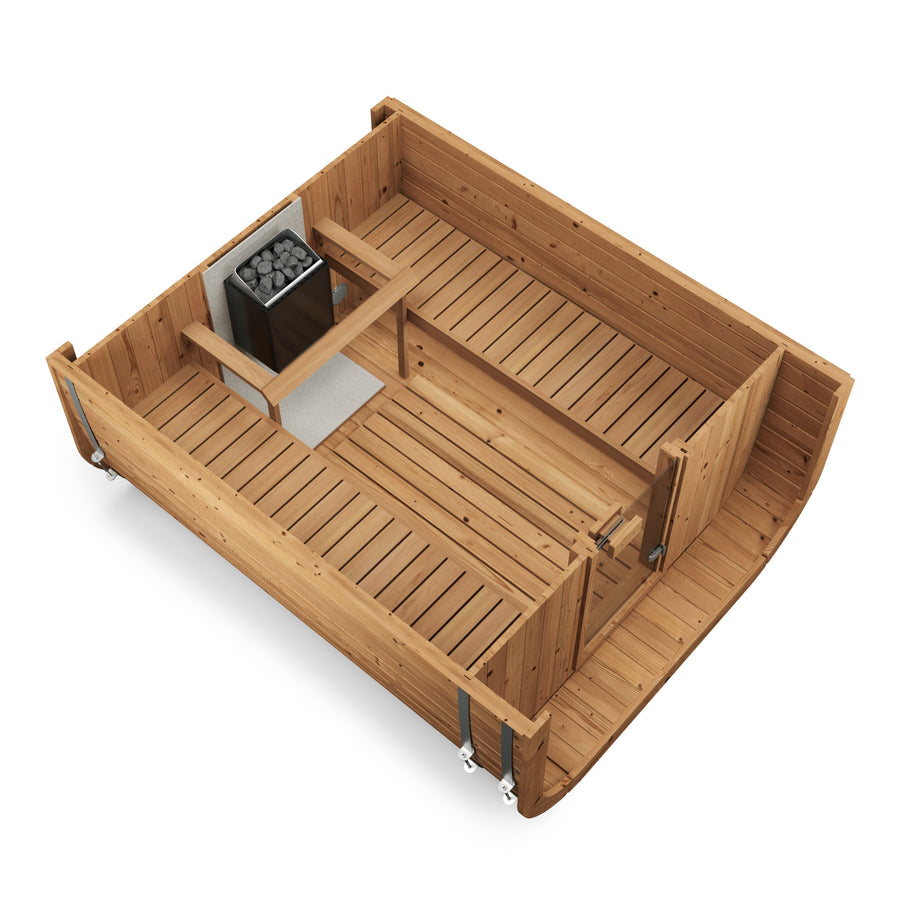 Cube Sauna Icon 250 S — Longest Standard Thermowood Cube, 2.5m — thermowood — side view 2
