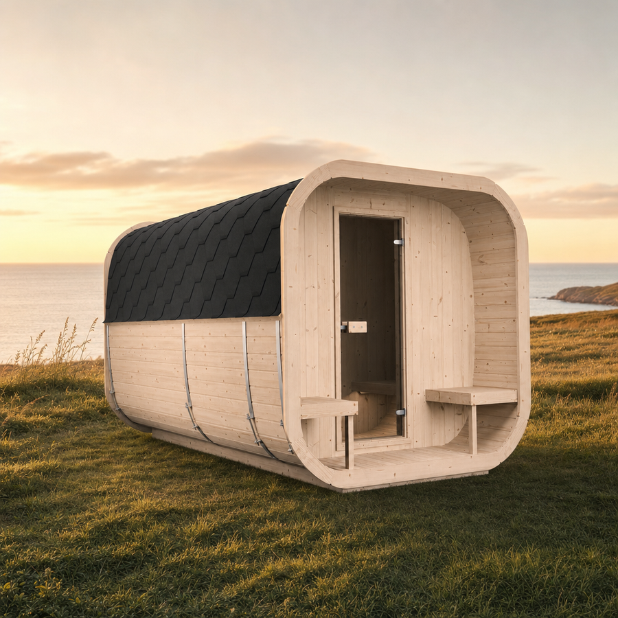 Cube Sauna Icon 385 XL — Largest Spruce Cube Sauna, 3.85m — spruce — lifestyle