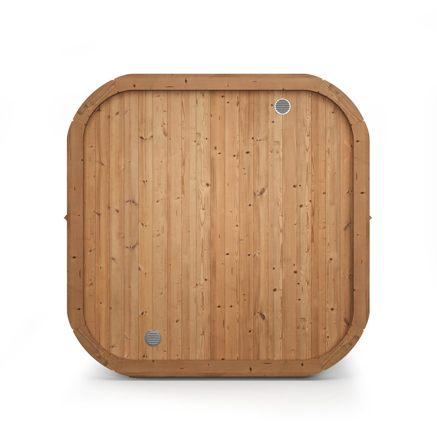 Cube Sauna Icon 385 XL — Largest Thermowood Cube Sauna, 3.85m — thermowood — back view 2