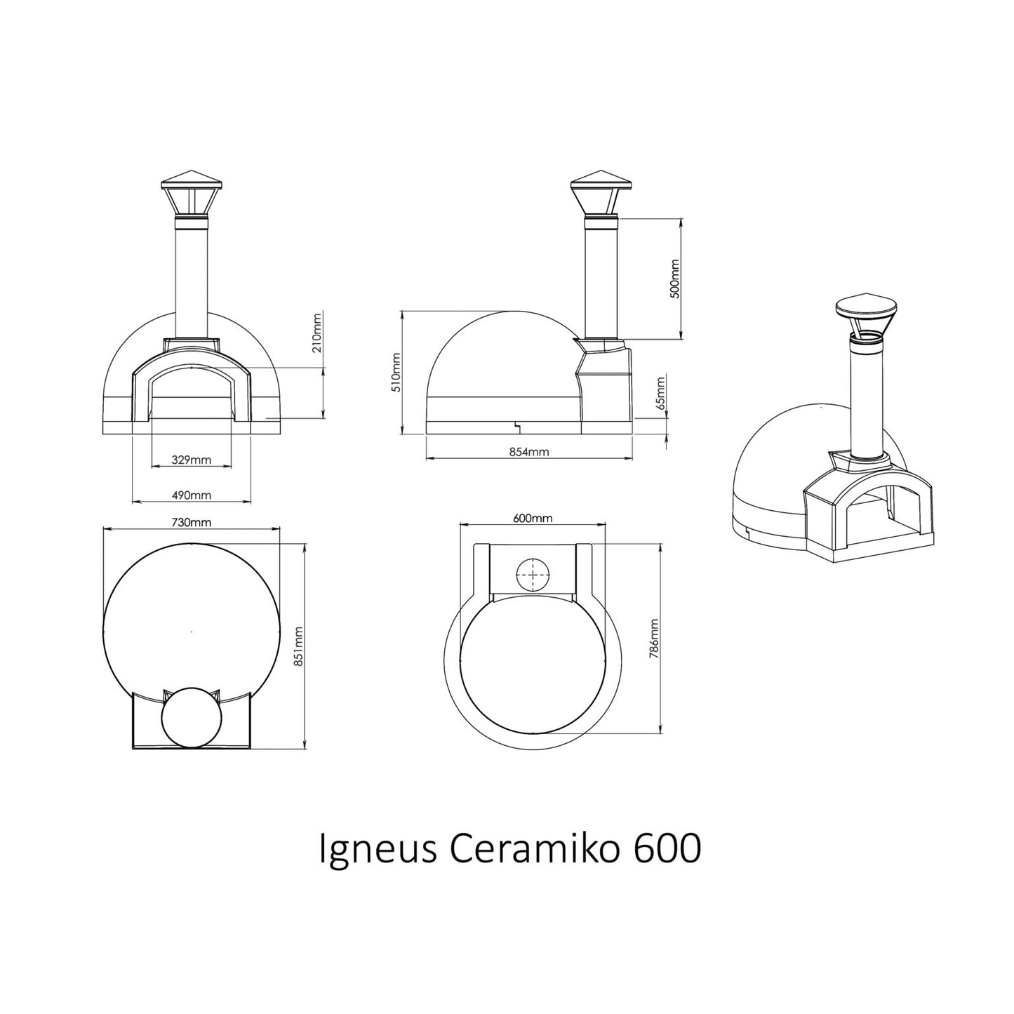 Igneus Ceramiko 600 Wood Fired Pizza Oven