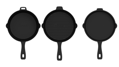 igneus 3 part cast iron pan set product exterior view — view 5