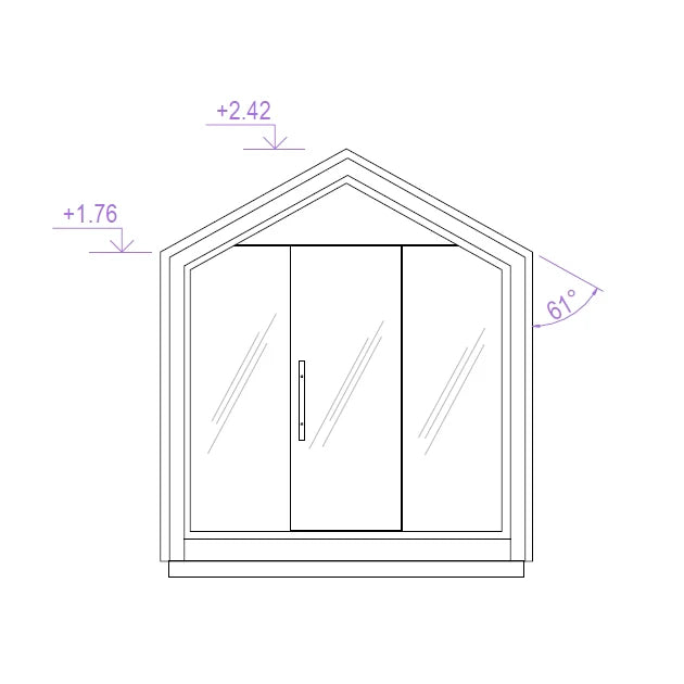 ridge 250 deluxe 2 4 person outdoor prebuilt cube sauna product exterior view — view 6