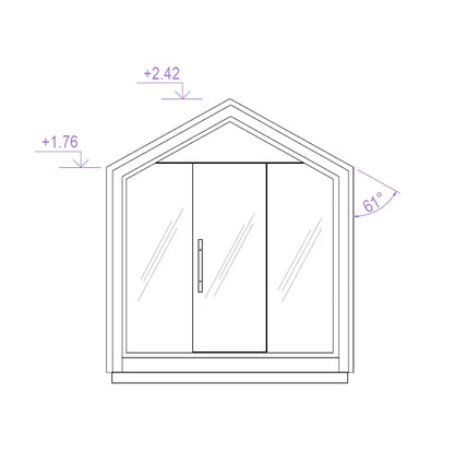 ridge 250 deluxe 2 4 person outdoor prebuilt cube sauna product exterior view — view 6