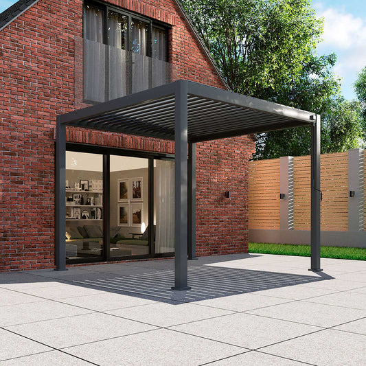 Nova Titan Aluminium Pergola - 3m x 3m Square - Grey
