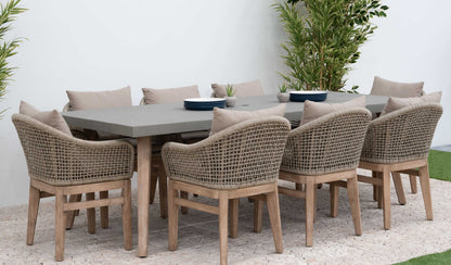 nova summer 8 seat dining set 2 4m x 1 0m rectangular table beige product exterior view