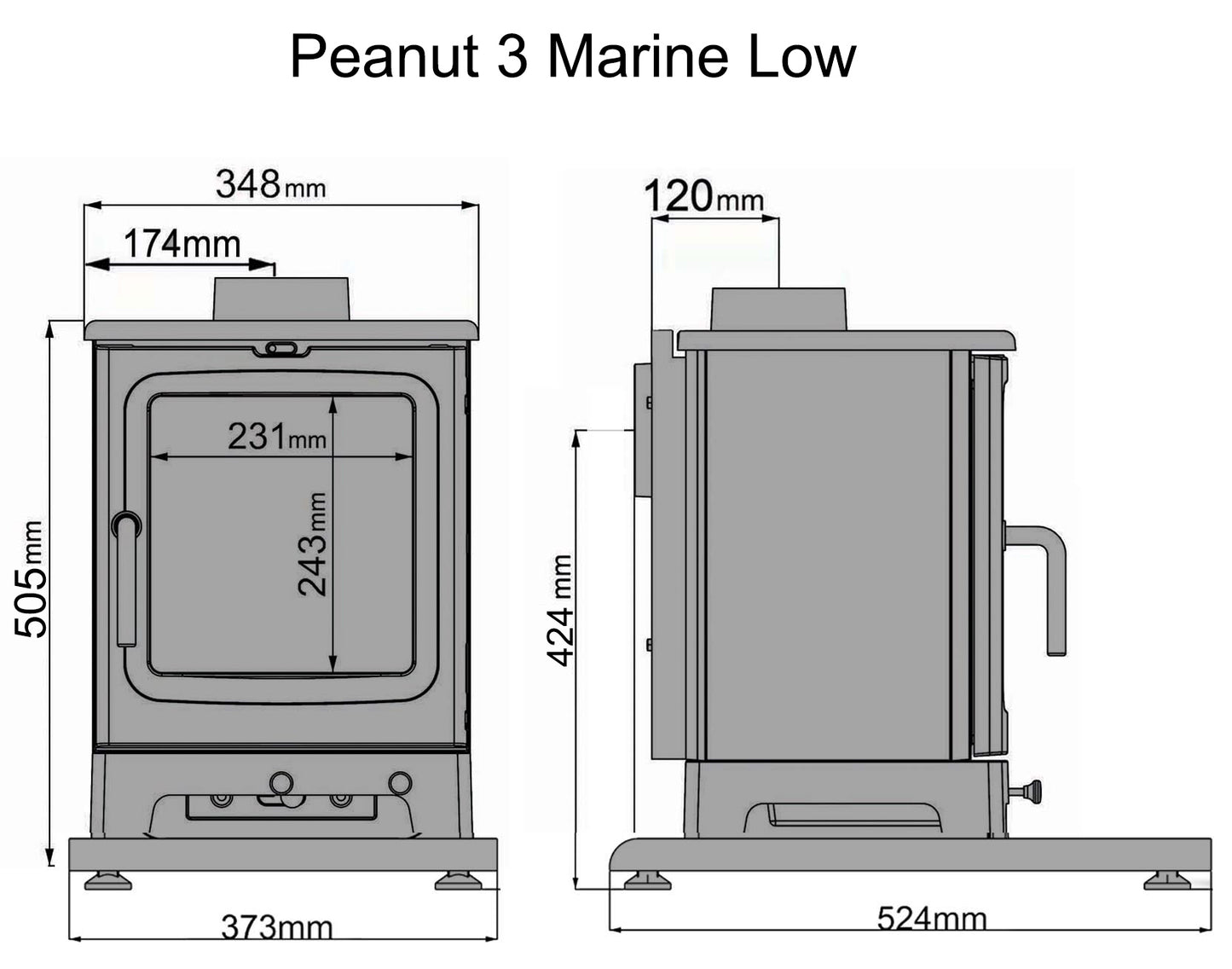 saltfire peanut 3 marine dimensions diagram