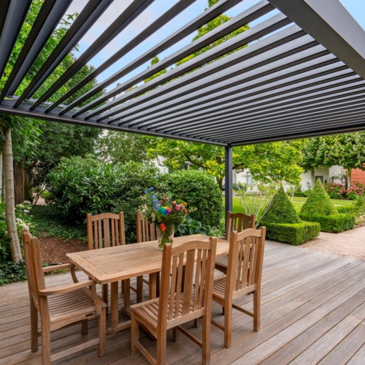 deponti pinela aluminium motorised pergola cutaway render