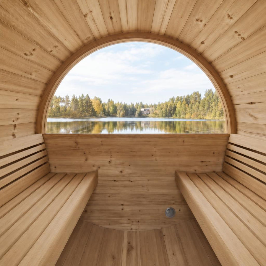 Barrel Sauna Ergo 150 — 1-2 Person Thermowood Sauna, 1.5m — lifestyle photo 11