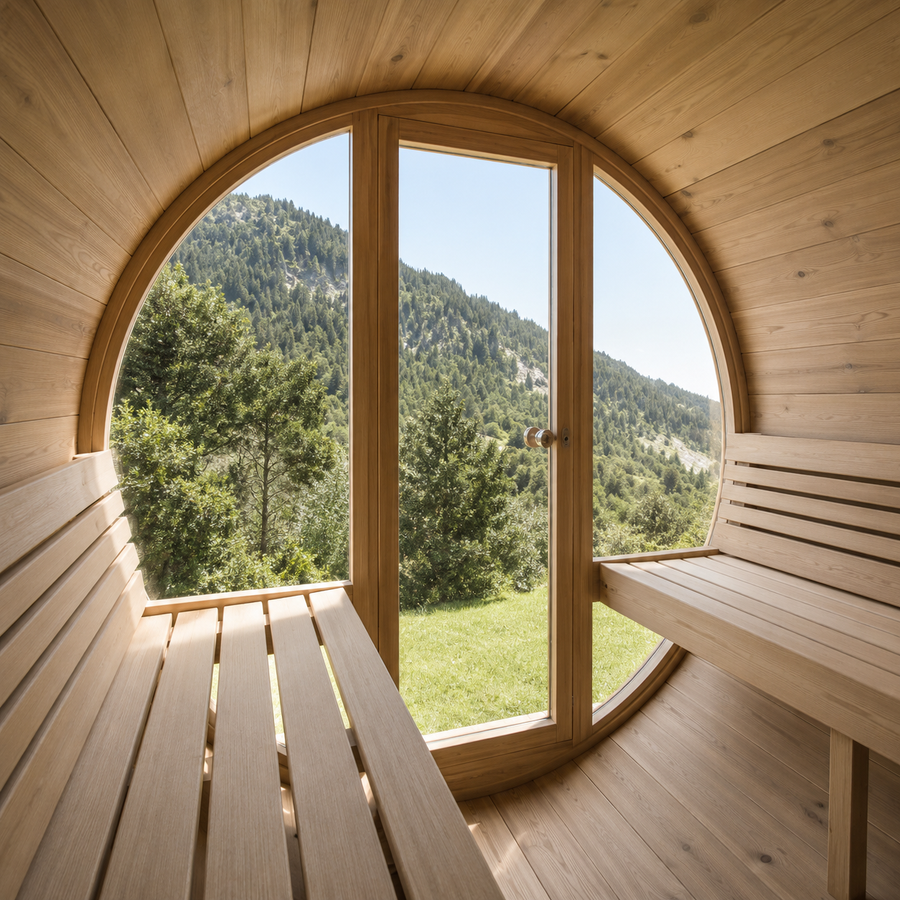 Barrel Sauna Ergo 150 — 1-2 Person Thermowood Sauna, 1.5m — lifestyle photo 12