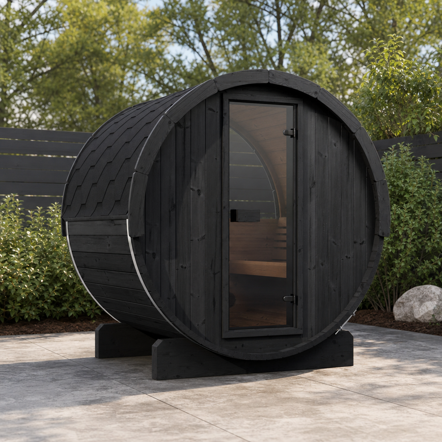 Barrel Sauna Ergo 150 — 1-2 Person Thermowood Sauna, 1.5m — lifestyle photo 1