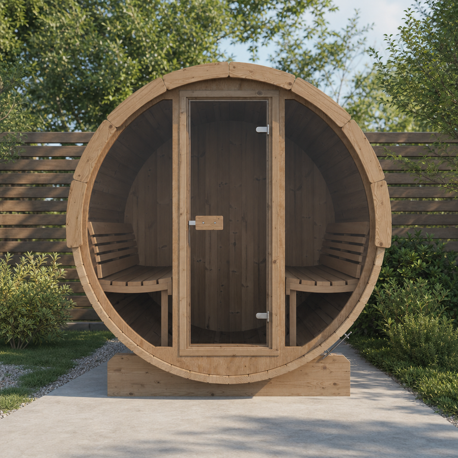 Barrel Sauna Ergo 220 — Spruce Garden Sauna for Groups, 2.2m — lifestyle photo 4