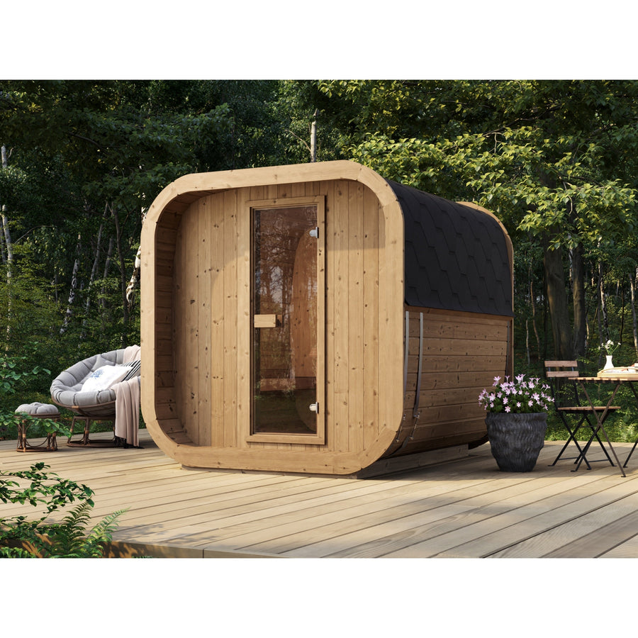 Cube Sauna Icon 200 S — Spruce Sauna for Group Use, 2m — lifestyle photo 3