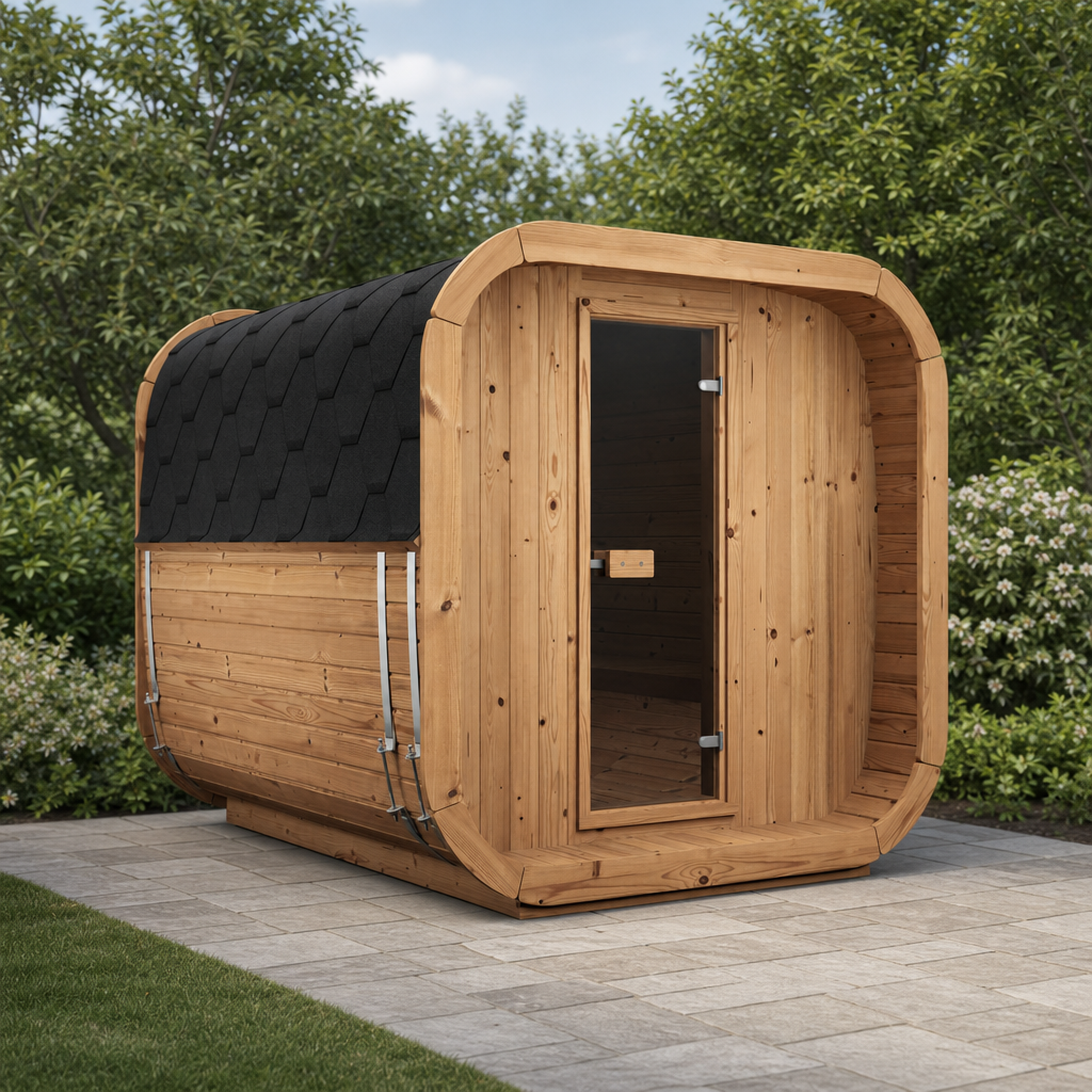 Cube Sauna Icon 250 S — 4–5 Person Thermowood Garden Sauna, Extended Standard-Width Interior, 2.5m