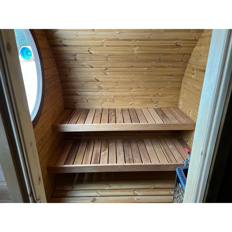 Oval Sauna Frodo 195 — Compact Thermowood Sauna for Tighter Gardens — real life photo 1