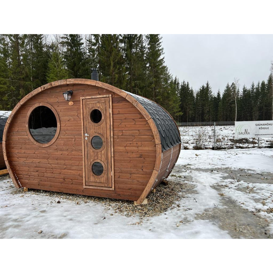 Oval Sauna Frodo 195 — Compact Thermowood Sauna for Tighter Gardens — real life photo 4