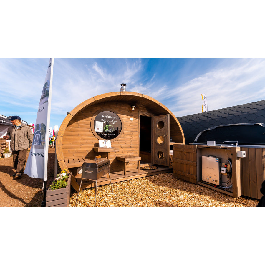 Oval Sauna Frodo 300 — Deeper Thermowood Sauna for Group Sessions — real life photo 3