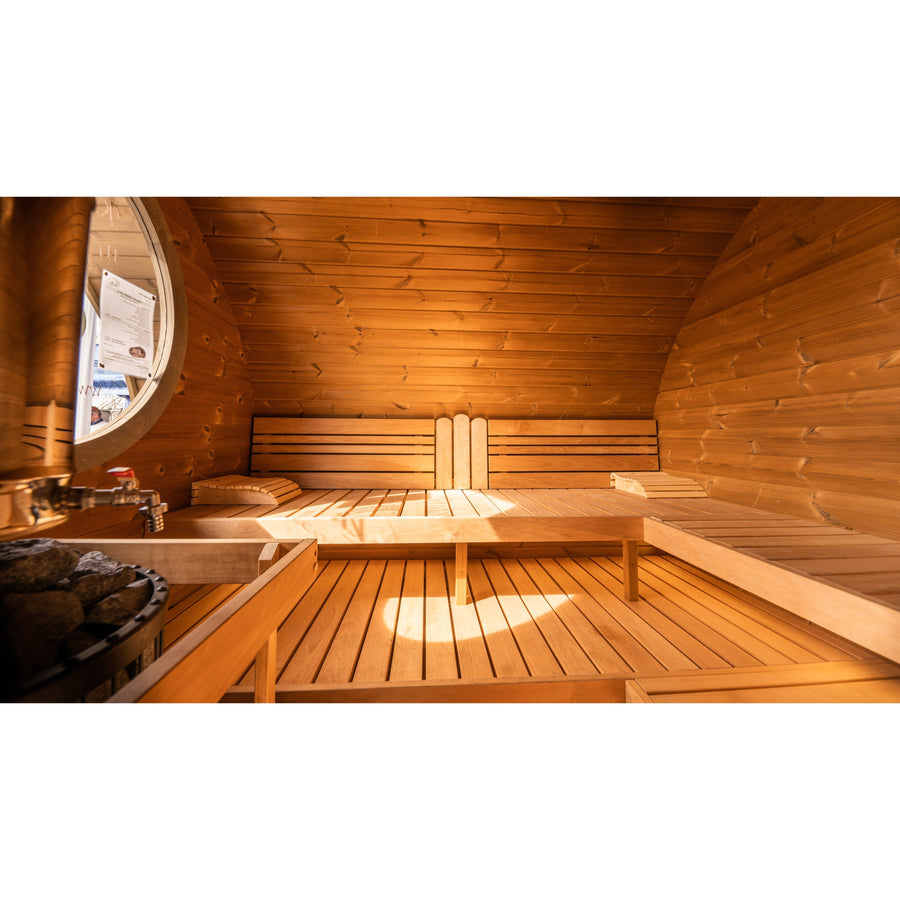 Oval Sauna Frodo 300 — Deeper Thermowood Sauna for Group Sessions — real life photo 9