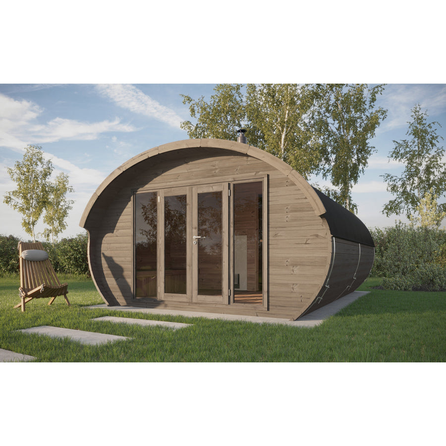 Oval Sauna Frodo 500 — 3 Room Thermowood Sauna, Deepest Frodo 4x5m — lifestyle photo 1