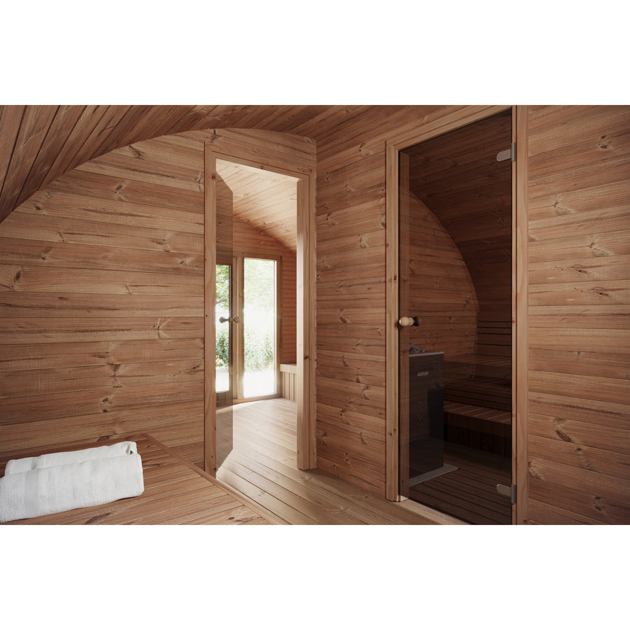 Oval Sauna Frodo 500 — 3 Room Thermowood Sauna, Deepest Frodo 4x5m — lifestyle photo 2